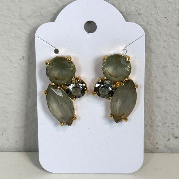 Kate Spade NY Gold Grey Gemstone Cluster Stud Earrings - Picture 1 of 4